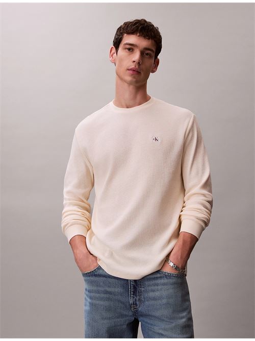 ls waffle badge crewnk tee CALVIN KLEIN JEANS | LV040EM217F7J